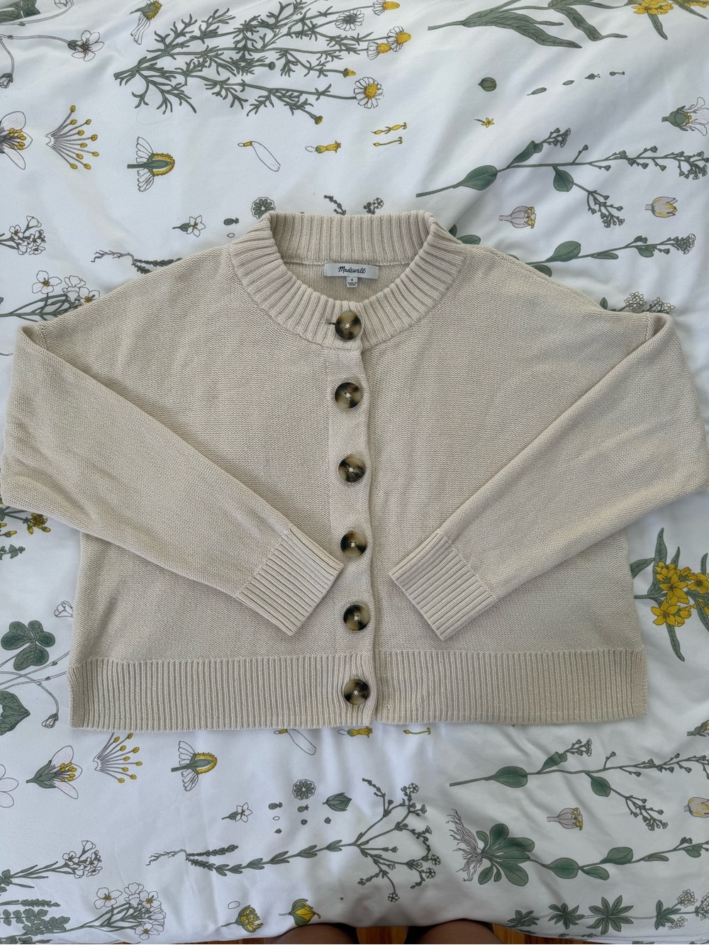Madewell 100% Cotton Broadway Cream Cardigan